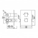 Смеситель для ванны Jaquar Kubix F НЧ+ВЧ термостатический (KUB-CHR-35671F) 99400