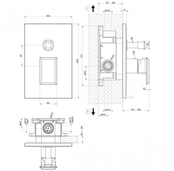 Наружная часть смесителя для ванны Hansgrohe Logis (71405000)