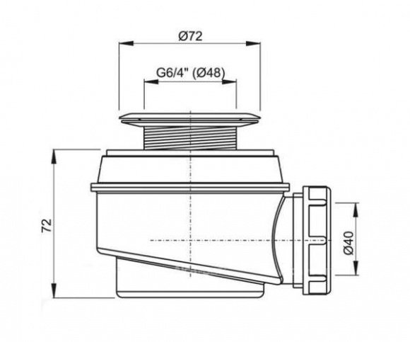 Сифон для душевого поддона Alcaplast (A46-60)