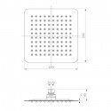 Верхний душ Imprese 20х20 см сталь (SQ200SS2) 20537