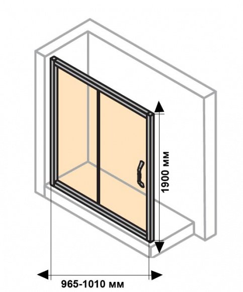 Душевые двери Huppe X1 100 см 2 секции для неподвижной стенки (140401.069.321)