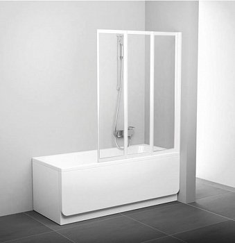 Шторка для ванны Ravak VS3-115 белый transparent фото