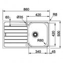 Кухонная мойка Franke SKL 611-86 декор (101.0510.065) 1245