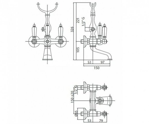 Смеситель для ванны Bianchi First золото (VSCFRS102302600ORO)