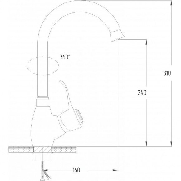 Смеситель кухонный Potato P4015-4  (POTP40154)