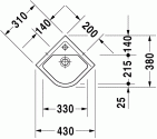 Умывальник Duravit Starck 3 43 см угловой (0752440000) 128883