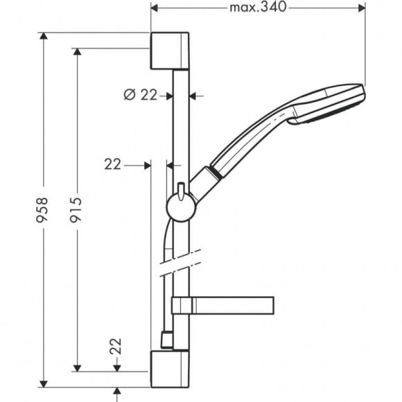 Душевой набор Hansgrohe Croma 100 Vario (27653000)