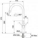 Смеситель кухонный Franke Fox хром (115.0250.143) 187143
