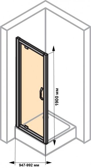 Душевые двери Huppe X1 100 см в нишу (140705.069.321)