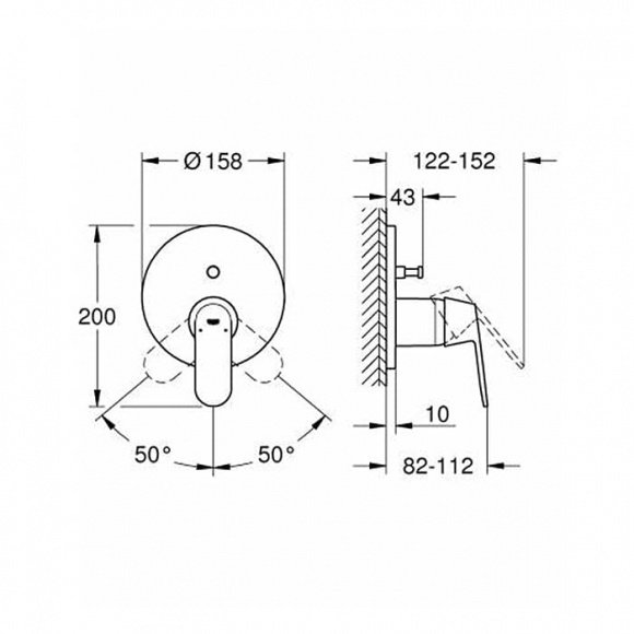 Смеситель для ванны Grohe Eurosmart Cosmopolitan скрытый монтаж (24045000)