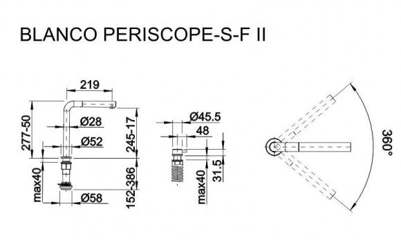 Смеситель кухонный Blanco Periscope-S-F II хром (516671)