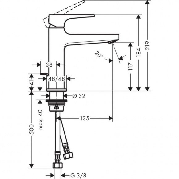 Смеситель для умывальника Hansgrohe Metropol 100 (74506000)