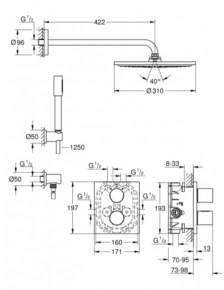 Душевая система Grohe Grohtherm 3000 Cosmopolitan (34627000)