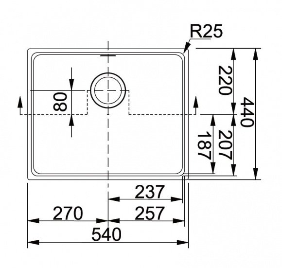 Кухонная мойка Franke KBG 110-50 графит (125.0502.835)