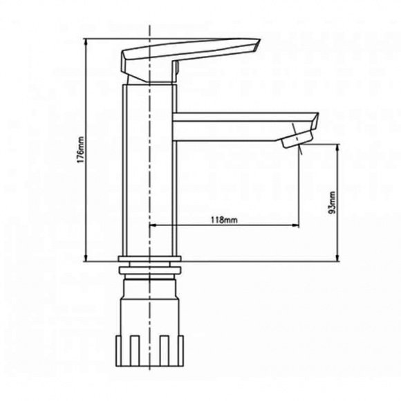 Смеситель для умывальника Cosh S-09-001F излив 118 мм  (CoshCRMS09001F)