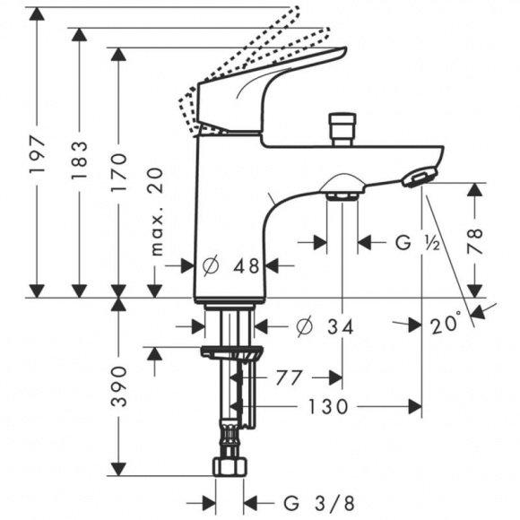 Смеситель для ванны Hansgrohe Focus Monotrou (31938000)