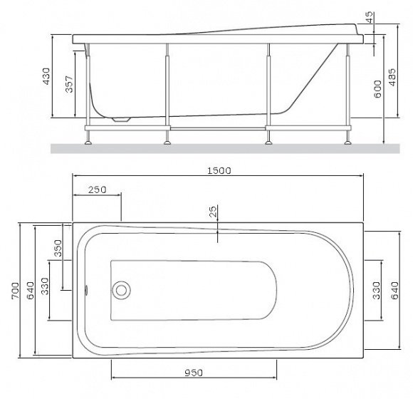 Панель фронтальная для ванны AM PM LIKE 150x70 см (W80A-150-070W-P)