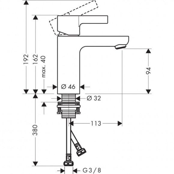 Смеситель для умывальника Hansgrohe Metris S (31068000)