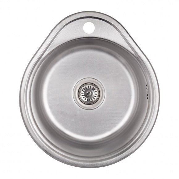 Кухонная нержавеющая мойка одночашевая круглая Imperial 4843 Decor 08 (IMP484306DEC)