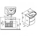 Тумба под умывальник SDU Ravak Rosa Comfort, левосторонняя береза/белый (снят с производства) 113021