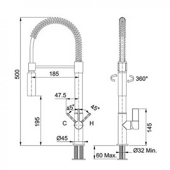 Смеситель кухонный Franke Fox Pro 115.0250.141