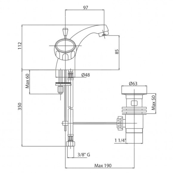 Смеситель для умывальника Bianchi Costa (LVB1025CSTZACRM)