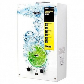 Газовый проточный водонагреватель Zanussi GWH 10 Fonte Glass Lime фото