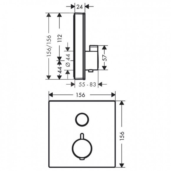 Наружная часть смесителя для душа Hansgrohe ShowerSelect термостат (15737400)