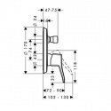 Наружная часть смесителя для ванны Hansgrohe Metris C(31485000) 43270