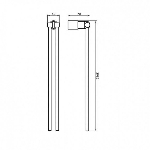 Полотенцедержатель Aqua Rodos Маттео двойной динамический 8831 хром (OC0000506)