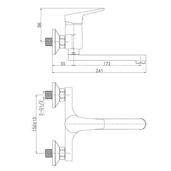 Смеситель для ванны Koller Pool Twin (TN0700)