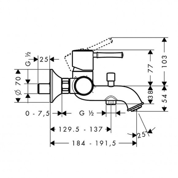 Смеситель для ванны Hansgrohe Talis C (14140000)