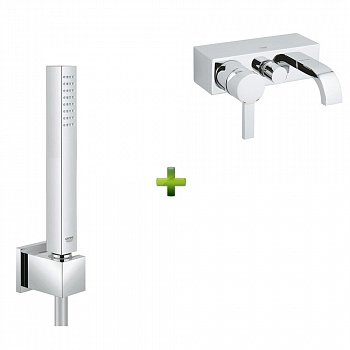 Смеситель для ванны Grohe Allure + Душевой гарнитур Grohe Eurocube фото