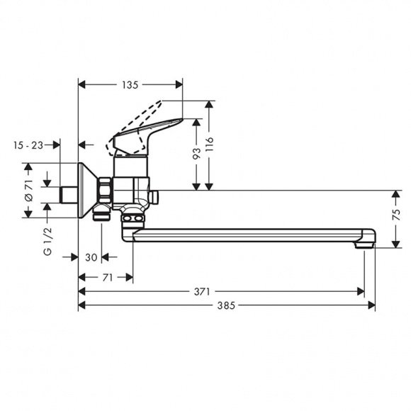 Смеситель для ванны Hansgrohe Logis хром (71402000)