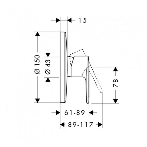 Наружная часть смесителя для душа Hansgrohe Talis E2 (31666000)