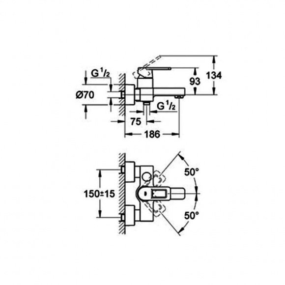 Смеситель для ванны Grohe QUADRA (32638000)