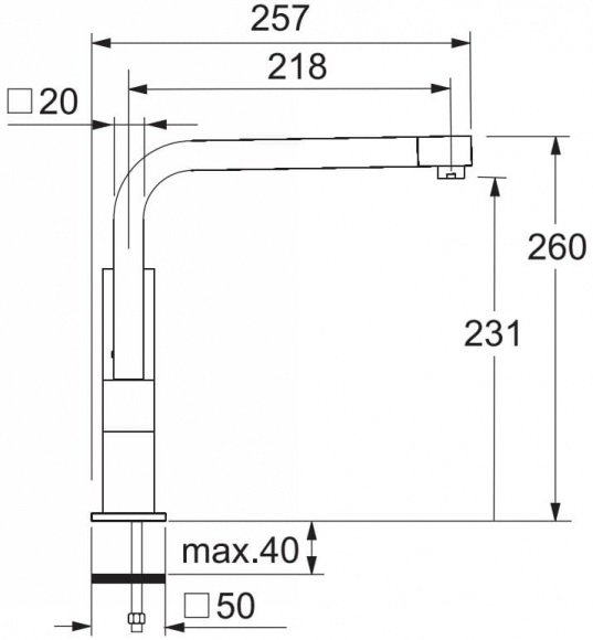 Смеситель кухонный Franke Planar Angolo CG 115.0055.130