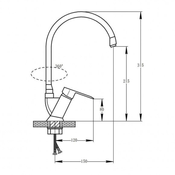 Смеситель кухонный Potato P5130-6  (POTP51306)