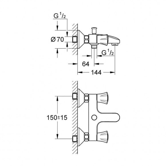 Смеситель для ванны Grohe Costa L (25450001)