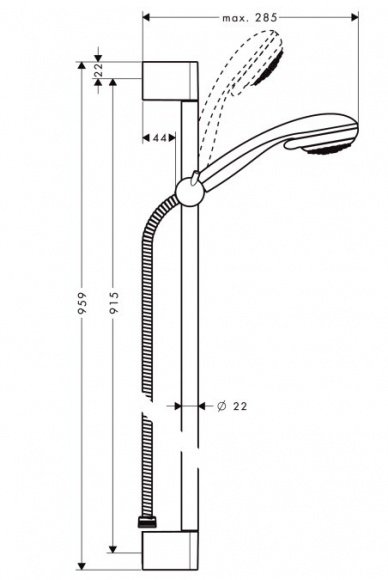 Душевой гарнитур Hansgrohe Crometta 85 Vario/Unica'C 90 см (27762000)