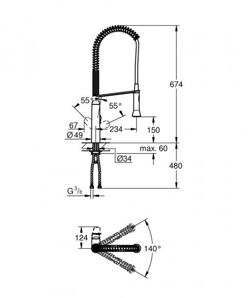 Смеситель кухонный Grohe K7 матовый хром (32950DC0)