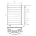 Полотенцесушитель водяной Laris Евромикс П10 600х900 с полкой (71207671) 94797