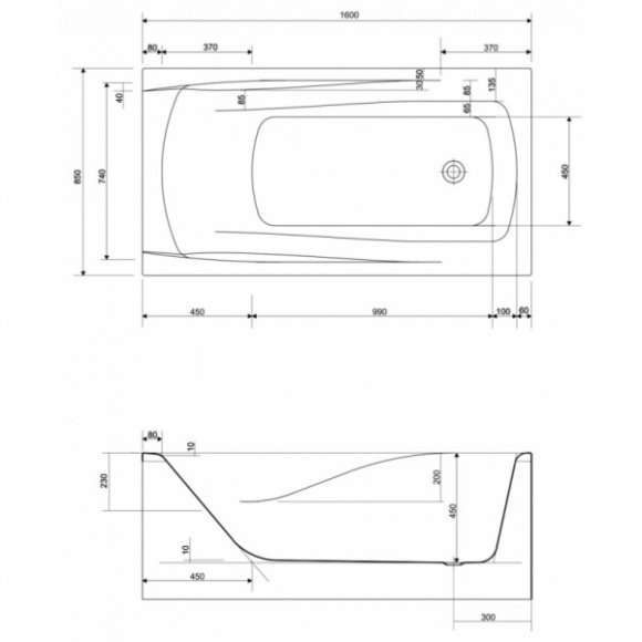 Ванна акриловая Cersanit Zen 160x85 прямоугольная (AZBR1000701573)