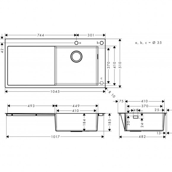 Кухонная мойка Hansgrohe S717-F450 (43307800)