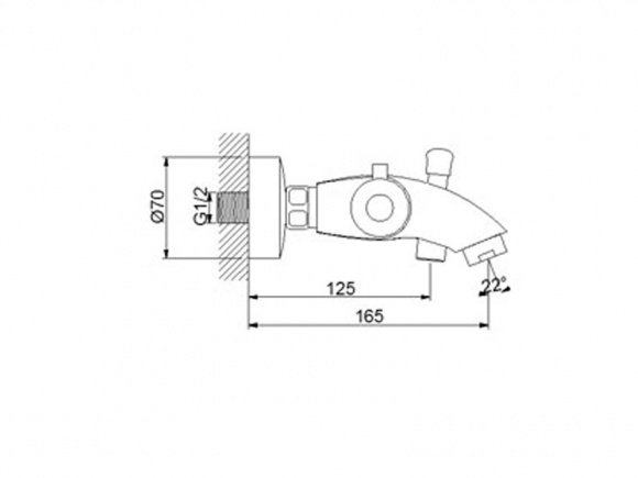 Смеситель для ванны NEWARC Tekno (500511)