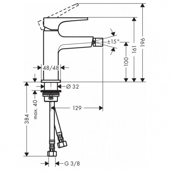 Смеситель для биде Hansgrohe Metropol хром (32520000)