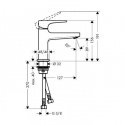 Смеситель для умывальника Hansgrohe Metropol 100 с донным клапаном Push-Open (32500340) 154355