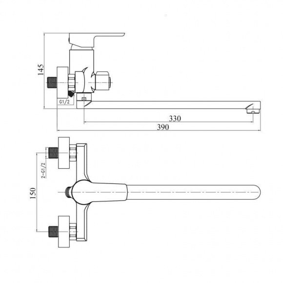 Смеситель для ванны GF Italy /S-01-005AN New  (GFCRMS01005AN)