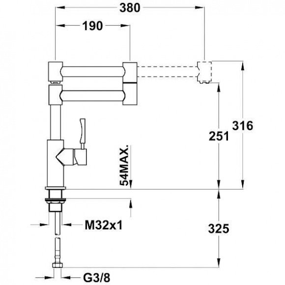 Смеситель кухонный Teka INX 983 нержавеющая сталь (749830210)