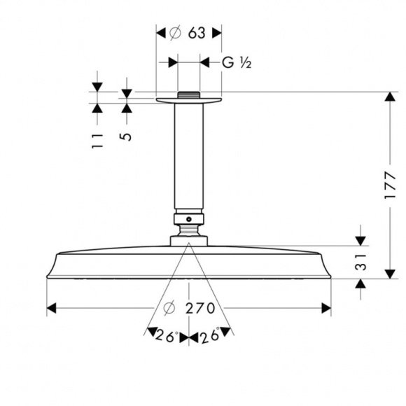 Верхний душ Hansgrohe Raindance C 240 AIR (27405090)